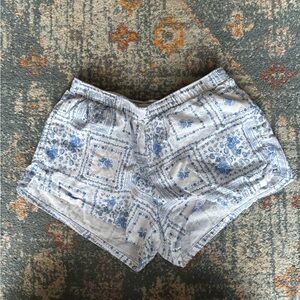 Hollister Light Blue Floral Bandana Print Shorts